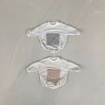【66-90】ポケット付き ボーダー ロンパース - 画像 (3)