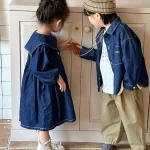 【80-150】 ビッグ襟 ワンピース or デニム シャツ - 画像 (3)