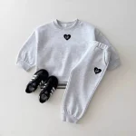 【73-120】 ハート刺繡 カジュアル セットアップ - 画像 (5)