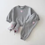 【73-120】 ハート刺繡 カジュアル セットアップ - 画像 (4)