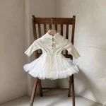 【66-90】 リボン チュール ワンピース - 画像 (3)
