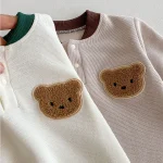 【66-100】 熊柄ワッフル オールインワン - 画像 (8)