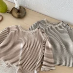 【73-100】 サイドボタン ボーダー シャツ - 画像 (6)