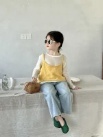 【90-140】 イエローキャミORデニム パンツ ORベージュ トップス - 画像 (8)