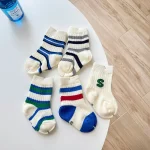 【GOODS】 韓国風 英字ボーダー ソックス 5点セット - 画像 (10)