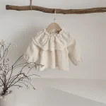 【73-100】 フリル フラワー襟 シャツ - 画像 (2)