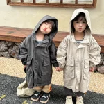【80-150】 フード付き ロング アウター