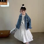 【90-150】 リボン付き デニム アウター - 画像 (4)