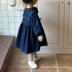 【80-150】 ビッグ襟 ワンピース or デニム シャツ - 画像 (5)