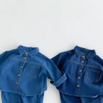 【80-130】 シンプル デニム セットアップ - 画像 (8)