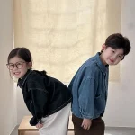 【80-150】 ポケット付き デニム アウター - 画像 (3)