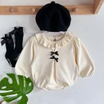 【66-90】 リボン フリル襟 ロンパース - 画像 (4)