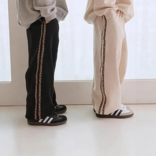 【80-130cm】 レオパード カジュアル パンツ