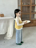 【90-140】 イエローキャミORデニム パンツ ORベージュ トップス - 画像 (4)