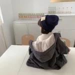 【80-150】 韓国風 暖かい フート付き ロングコート - 画像 (12)
