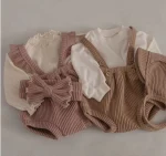 【66-90】INS映え 可愛い フリル  ニット サロペット - 画像 (9)