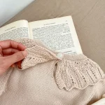 【66-100】刺繍 花柄 ニット ロンパース - 画像 (7)