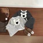 【73-110】 熊柄 ボーダー セットアップ - 画像 (5)