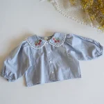 【66-100】 イチゴ刺繍 シャツ - 画像 (5)