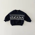 【80-130】 鹿柄 ボア付き トップス - 画像 (9)