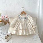【80-130】 花刺繡 ワンピース - 画像 (6)