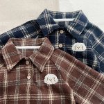 【66-100】 チェック 犬柄 ロンパース - 画像 (8)