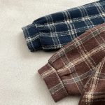 【66-100】 チェック 犬柄 ロンパース - 画像 (9)