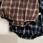 【66-100】 チェック 犬柄 ロンパース - 画像 (10)