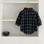 【66-100】 チェック 犬柄 ロンパース - 画像 (7)
