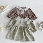 【73-110】 レース襟 チェック ワンピース - 画像 (7)