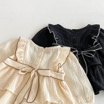 【73-110】 肩フリル リネン ワンピース - 画像 (7)