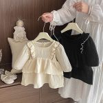 【73-110】 肩フリル リネン ワンピース - 画像 (3)
