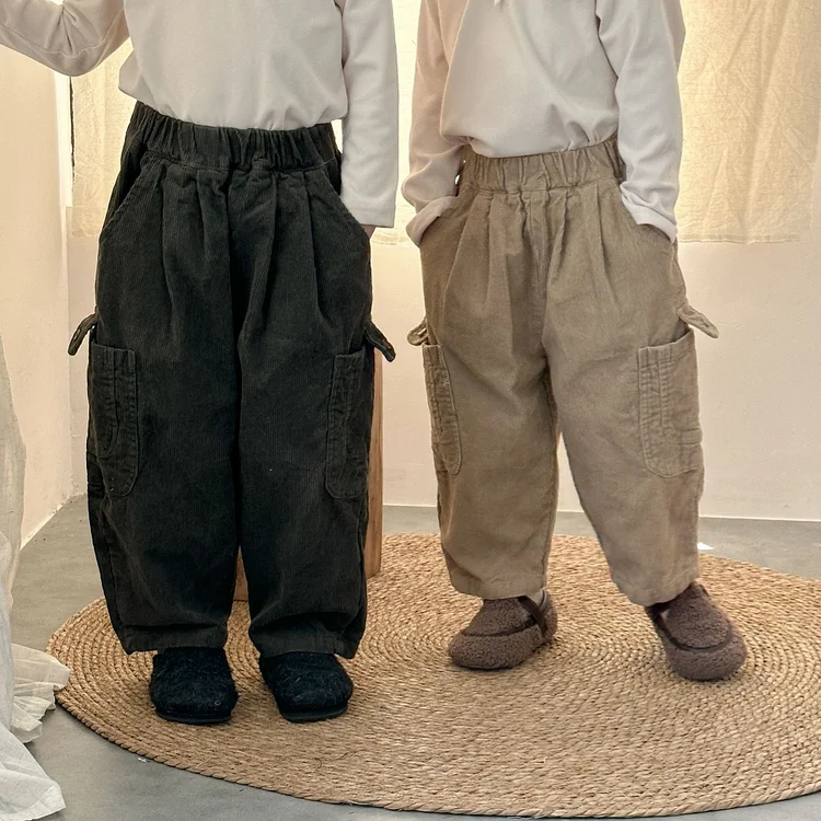 【80-150】 ポケット付き コーデュロイ ボトムス - 画像 (4)