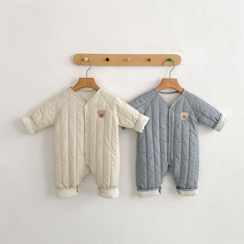 【66-90】 クマ刺繍キルトカバーオール - 画像 (9)