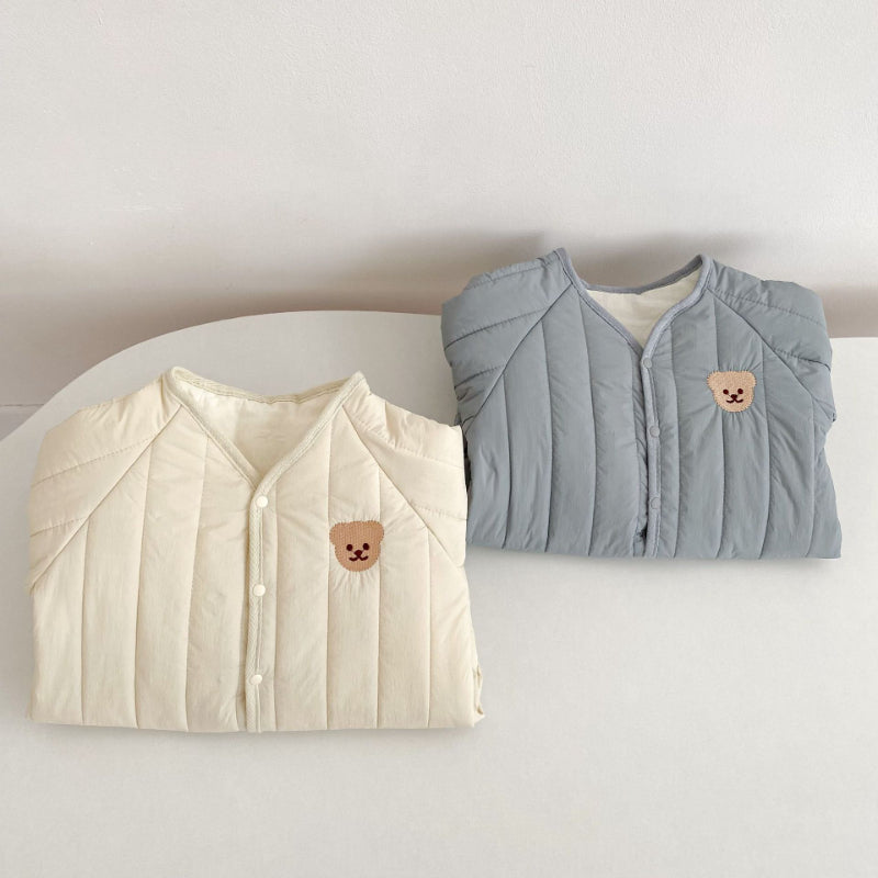 【66-90】 クマ刺繍キルトカバーオール - 画像 (10)