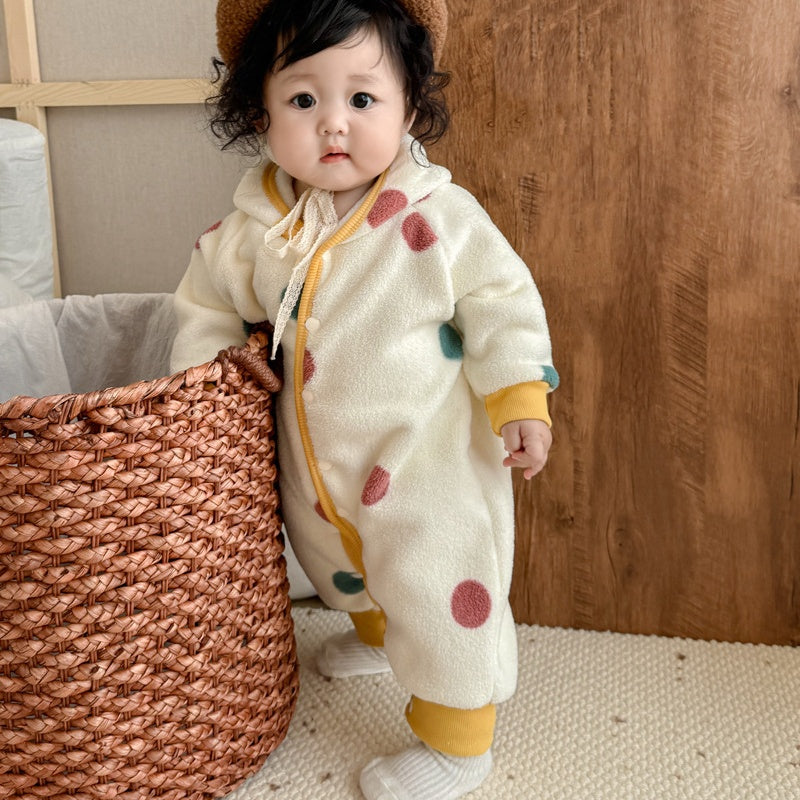 【66-100】 カラードット あったか カバーオール - 画像 (3)
