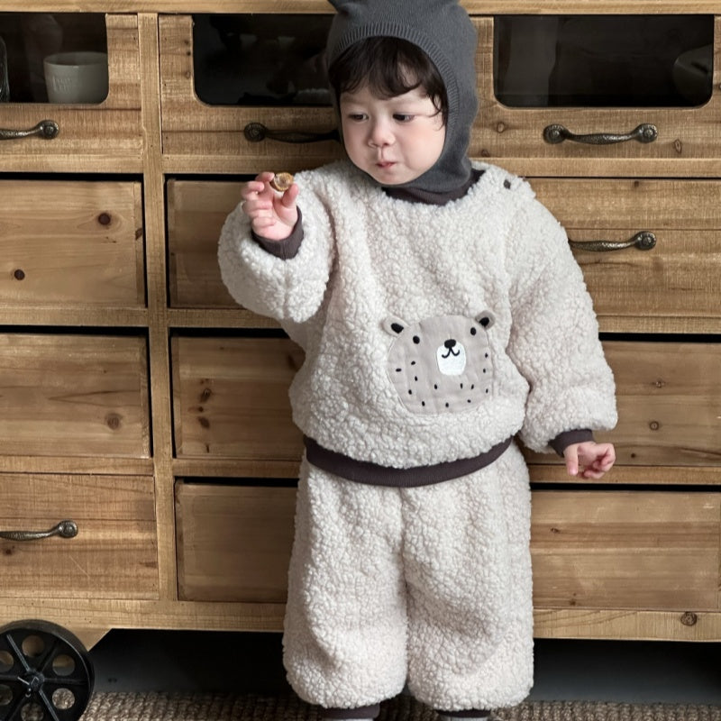 【73-110】 韓国風 くまさん、ライオン あったか セットアップ - 画像 (6)