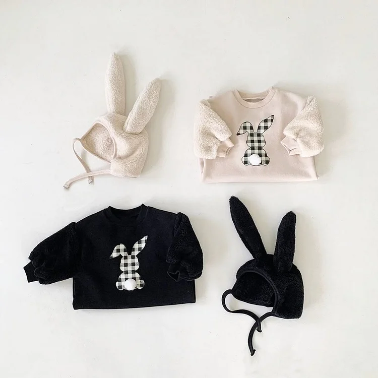 【66-90】 韓国風 ウサギデザイン オールインワン or 2点セット - 画像 (5)