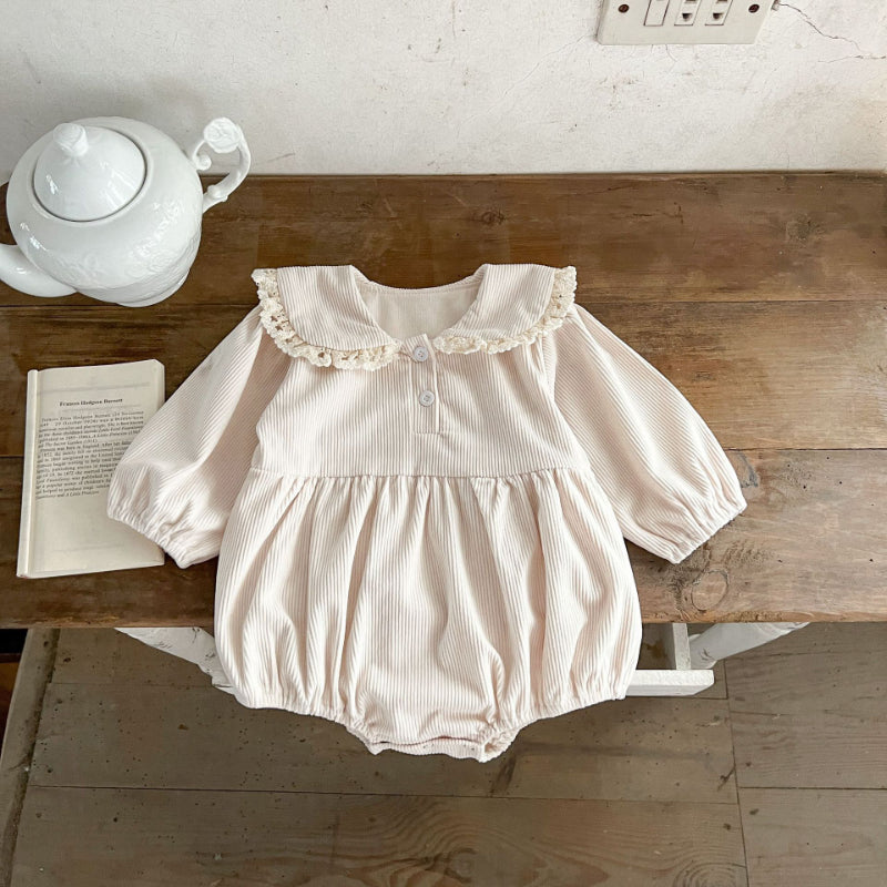 【66-100】フリル襟 コーデュロイ ロンパース - 画像 (6)