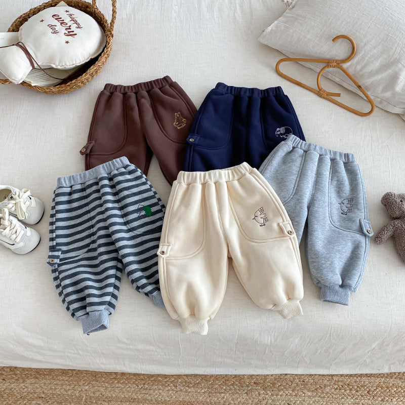 【73-120】 とりさん 刺繍 あったか パンツ