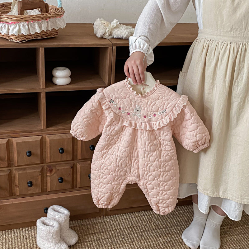 【66-90】 刺繍 カートゥーン 中綿カバーオール - 画像 (5)