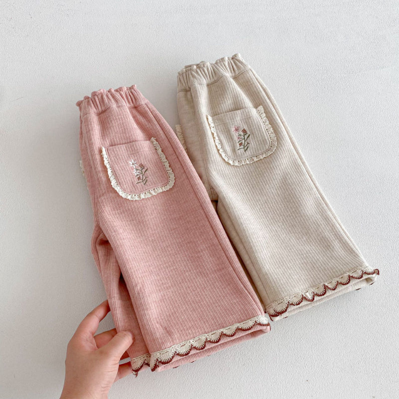 【73-120】 刺繍入り あったか カジュアル パンツ - 画像 (5)