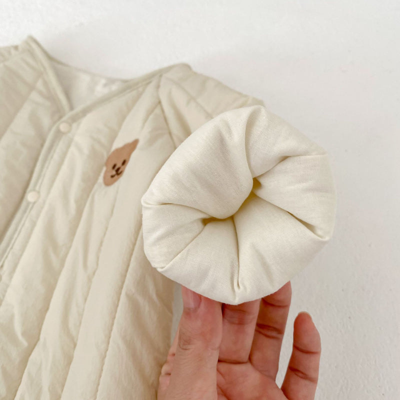 【66-90】 クマ刺繍キルトカバーオール - 画像 (13)