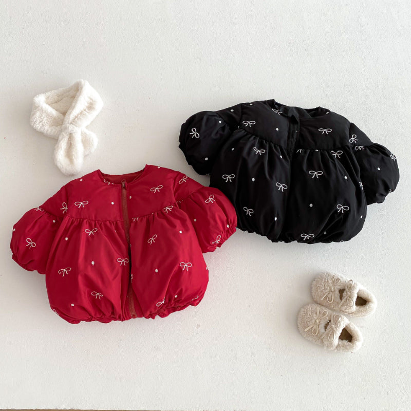 【73-120】 蝶結び 刺繍 中綿アウター - 画像 (6)
