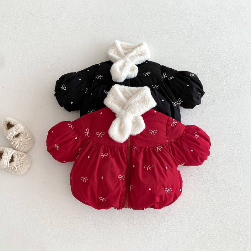 【73-120】 蝶結び 刺繍 中綿アウター - 画像 (7)