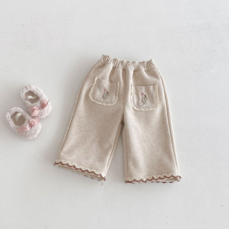 【73-120】 刺繍入り あったか カジュアル パンツ - 画像 (6)