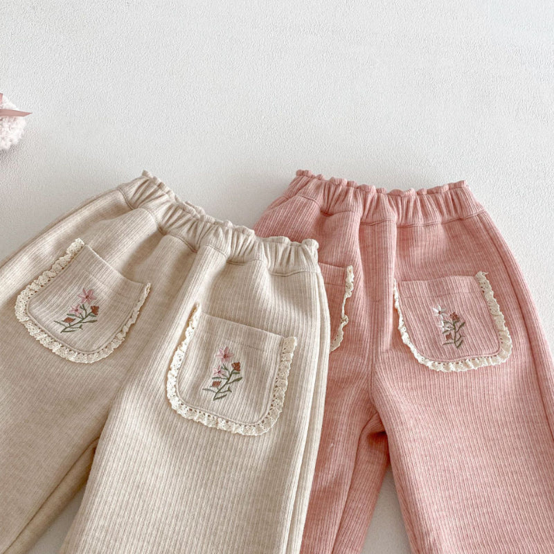 【73-120】 刺繍入り あったか カジュアル パンツ - 画像 (12)