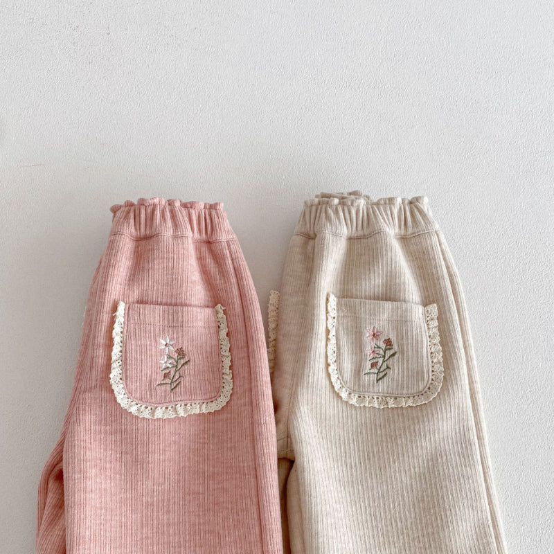 【73-120】 刺繍入り あったか カジュアル パンツ - 画像 (13)