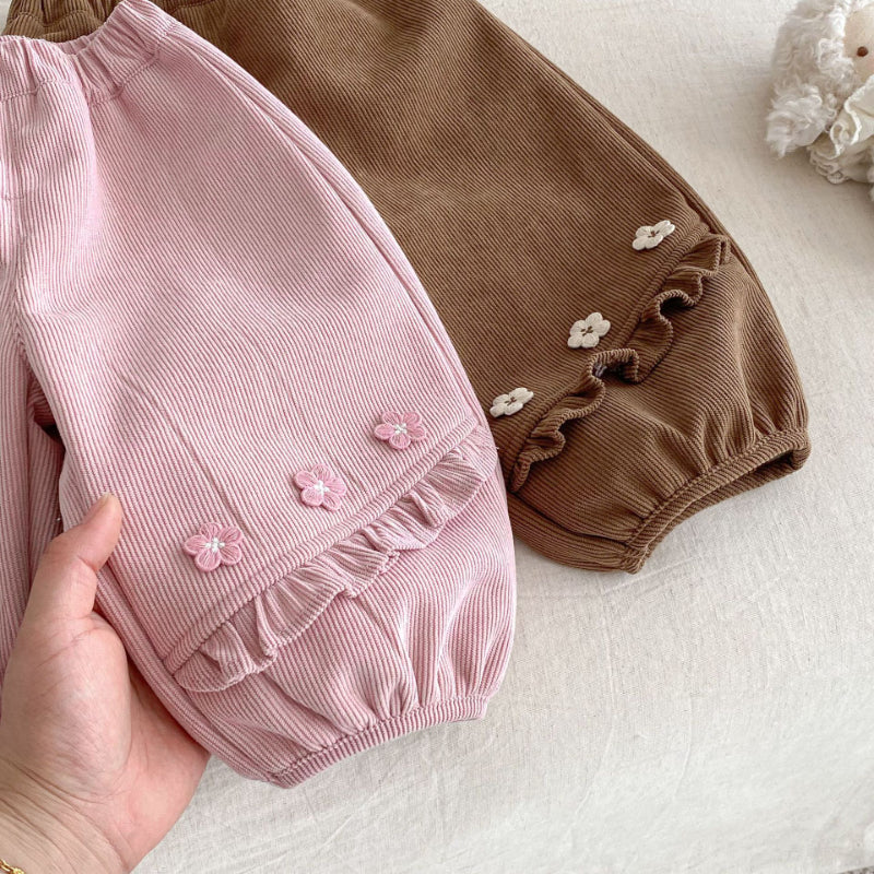 【73-120】 花柄 裏起毛 パンツ - 画像 (13)