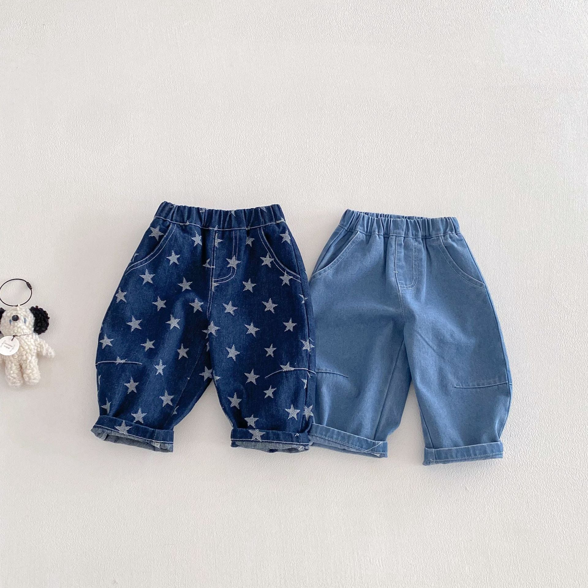 【73-110cm】スター柄 デニムパンツ